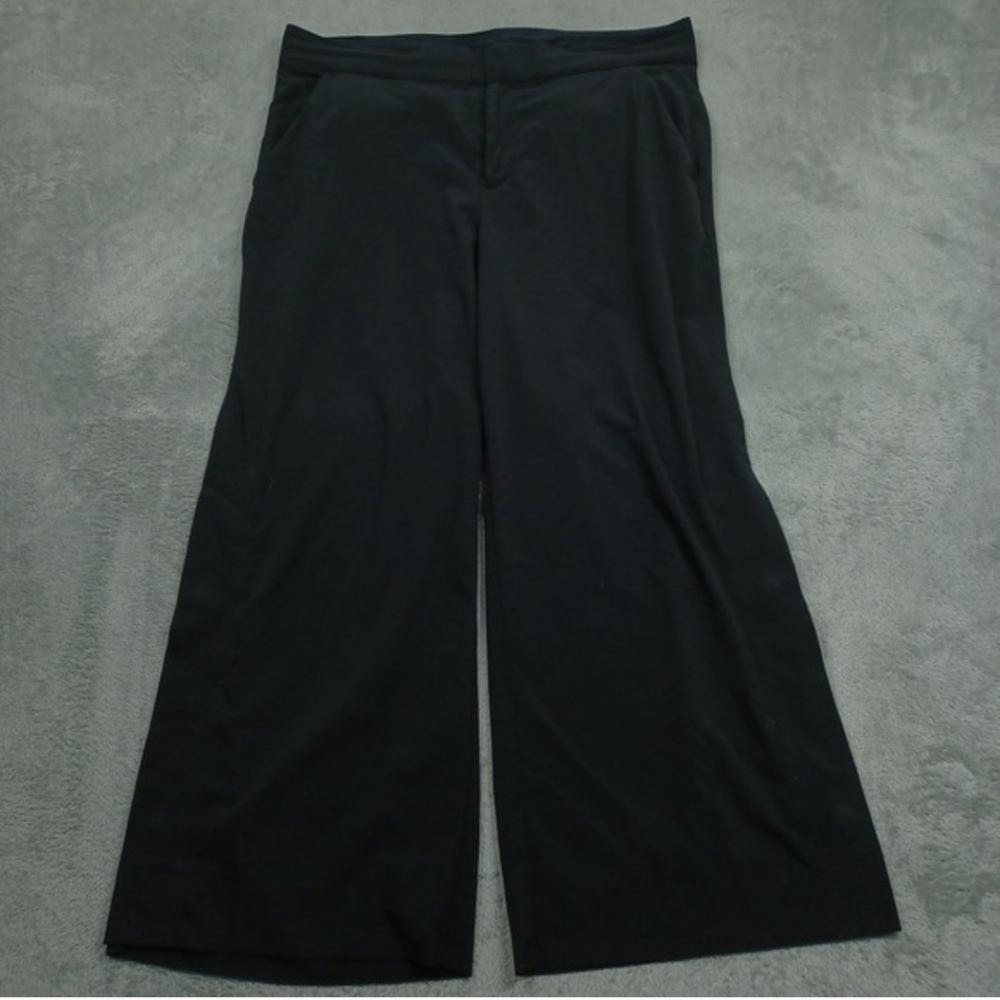 Athleta Pants Womens 10 Black Tribeca Crop Wide Leg Preppy Professional